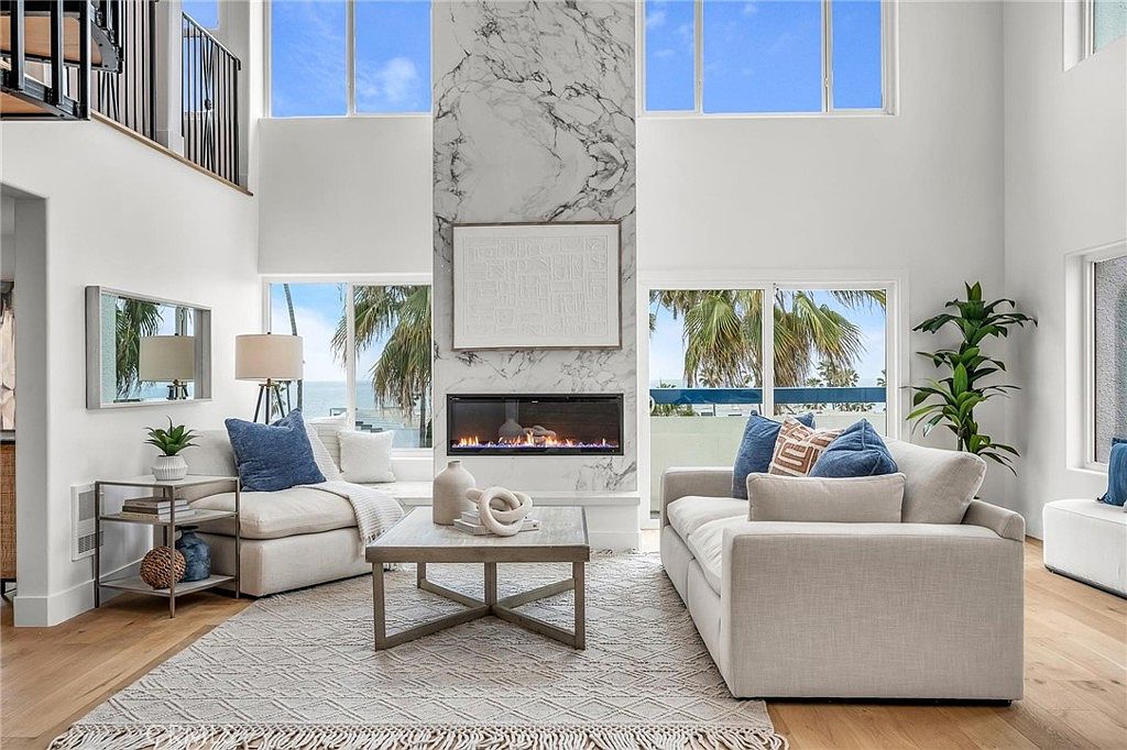 Stone LED fireplace detail